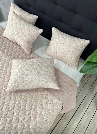 Новиночка лета 2023! комплект постельного белья "тренд": одеяло летнее стеганое + 2 подушки2 фото