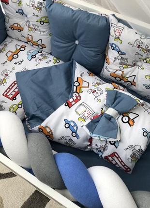 Комплект постільної білизни baby comfort fluffy-3 авто 8 елементів ll1 фото