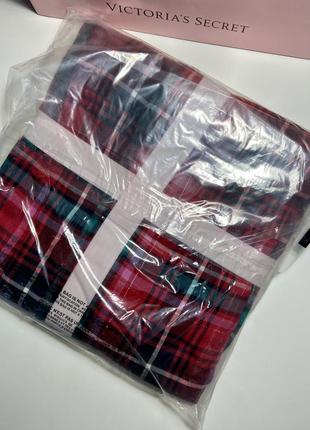 Піжама bright tartan plaid flannel short pajama set4 фото