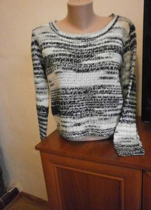 Кроп свитер черного и белого цвета от h&m5 фото