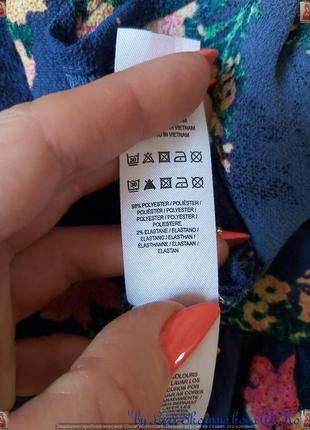 Фирменное primark лёгкое платье миди в цветочный принт на синем фоне, размер с-м8 фото