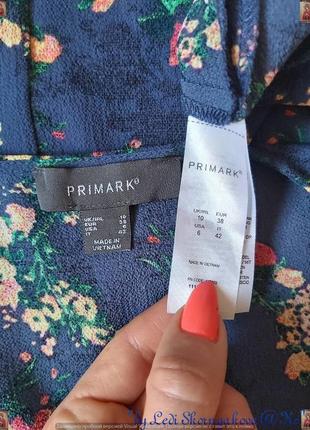 Фирменное primark лёгкое платье миди в цветочный принт на синем фоне, размер с-м9 фото