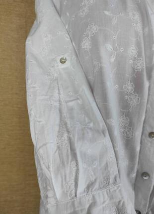 Біла бавовна блузка сорочка рубашка великий розмір3 фото