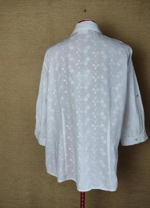 Біла бавовна блузка сорочка рубашка великий розмір4 фото