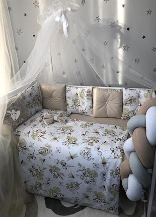 Комплект постільної білизни baby comfort fluffy-3 квітка бавовни 8 елементів