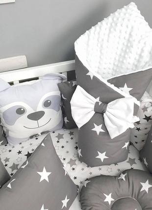 Комплект постільної білизни baby comfort звірята сірий5 фото