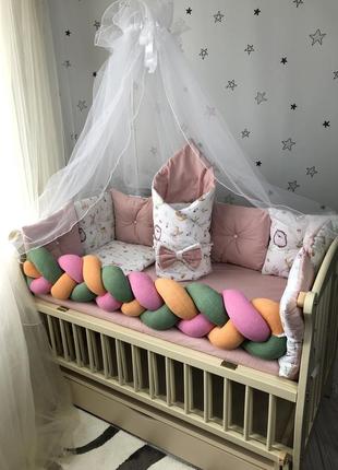 Комплект постільної білизни baby comfort fluffy-3 лісові звірята 8 елементів