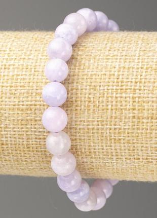 Браслет кунцит (имит. акрил) d-8мм +- l-18см+- гладкий шарик на резинке