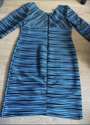 Плаття dzyn line турція, синьо- чорного кольору в полоску5 фото