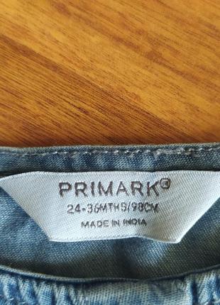 Ультрамодный джинсовый ромпер, комбез primark на 2-3 года5 фото