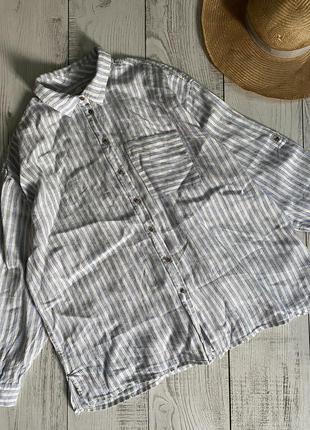 Льняная рубашка в полоску c&amp;a pp xl1 фото