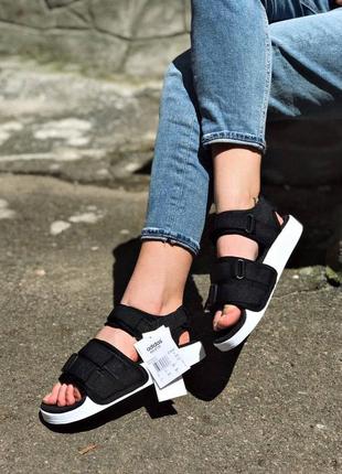 Босоніжки  шльопанці  сандалии adidas adilette 1.0 ч/б