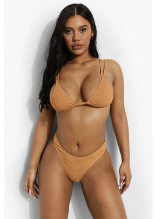 Boohoo купальник текстурный высокие плавки треугольник треугольник