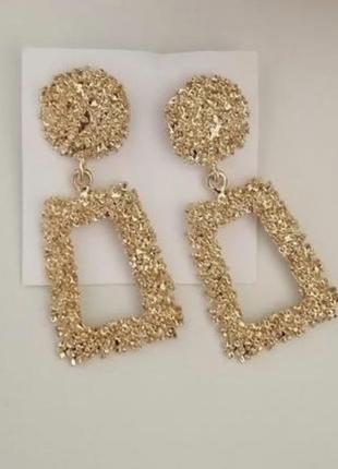 Серьги "french modern" в золоте