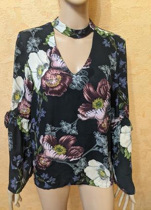 Блузка чокер цветочный принт2 фото