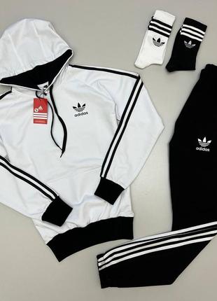 Спортивний костюм adidas: худі-штани 2пари носки у подарунок😎