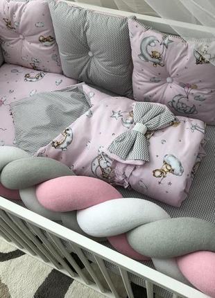 Комплект постільної білизни baby comfort fluffy-3 сплячі тварини 8 елементів ll