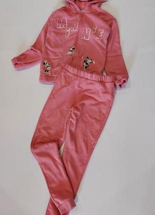 Оригинальный костюм на махре от disney с миннт маус 8-10 лет розовый
