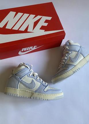 Новые  кроссовки nike dunk high 1985 blue denim оригинал7 фото