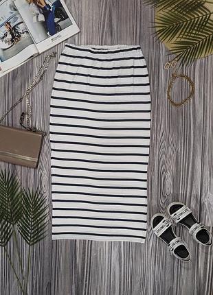 Трикотажная длинная юбка в полоску primark #8352 фото