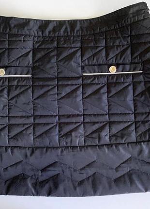 Нова karl lagerfeld брендова болоньова зимня міні спідниця чорного кольору оригінал  xs1 фото