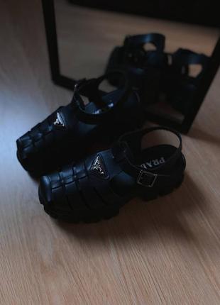 Босоножки prada monolith platform sandals black 🖤🖤🖤3 фото