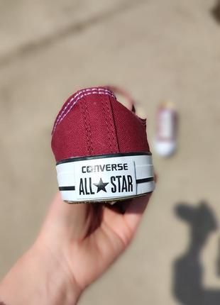 Бордові червоні кеди кросівки мокасини converse4 фото