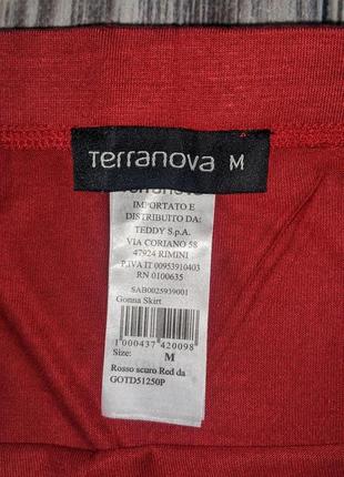 Трикотажная длинная юбка теракотового цвета terranova #27845 фото