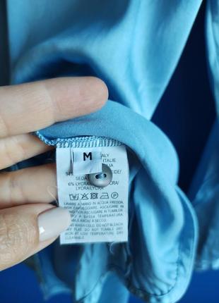 100% шелк. италия. женская блуза. нежно голубого цвета.7 фото