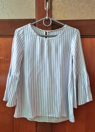 Новая голубо-белая блуза / кофточка / рубашка h&m в полоску.