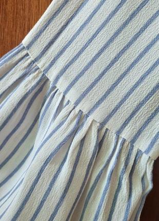 Новая голубо-белая блуза / кофточка / рубашка h&amp;m в полоску.3 фото