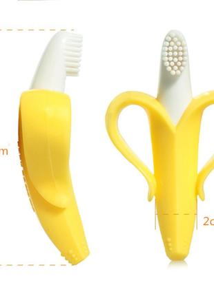 Прорізувач для зубів. дитяча зубна щітка-прорізувач банан6 фото