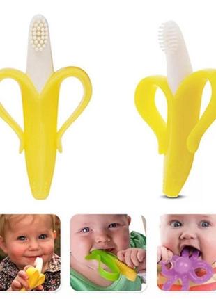 Прорізувач для зубів. дитяча зубна щітка-прорізувач банан7 фото