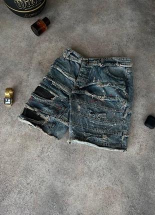 Джинсовые шорты мужские рваные синие турция / джинсові шорти чоловічі рвані сині8 фото