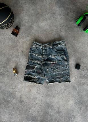 Джинсовые шорты мужские рваные синие турция / джинсові шорти чоловічі рвані сині5 фото