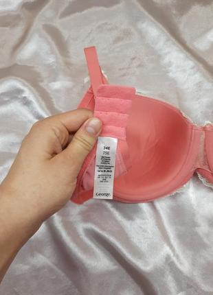 Идеальный розовый пудровый кружевной секси сексуальный бюстгальтер лифчик с мягкими паролоновыми чашками д е винтажный6 фото