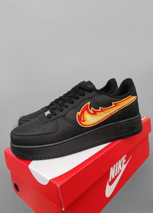 Демисезонное чёрное кроссовки nike air force 1 low swoosh pack черные мужские кроссовки nike air force черные кроссовки найк форс