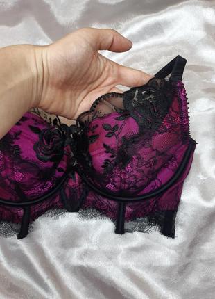 Ідеальний чорний рожевий мережевний сексуальний сексі бюстгальтер ліфчик з вишивкою в сіточку чашка д f e5 фото
