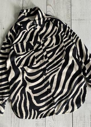 Теплая оверсайз рубашка h&amp;m pp s