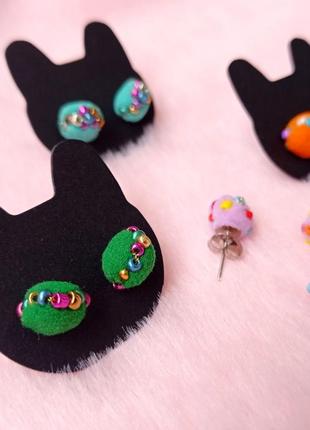 Минимализм оригинальные серьги гвоздочки ручная работа