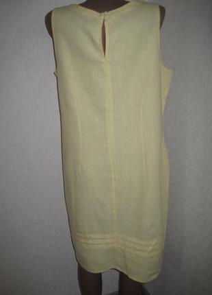 Желтое льняное платье george р-р163 фото
