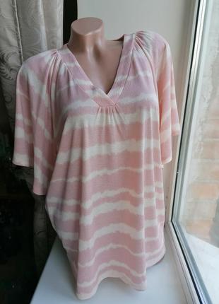 Эластичная блузка в полоску батал большой размер tu (к106)3 фото