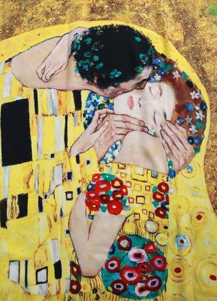 Шовковий шарф картина gustav klimt поцілунок платок3 фото