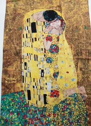 Шовковий шарф картина gustav klimt поцілунок платок4 фото