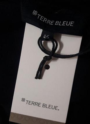 Terre bleue нова брендова красива темно - синя блуза топ р 46.