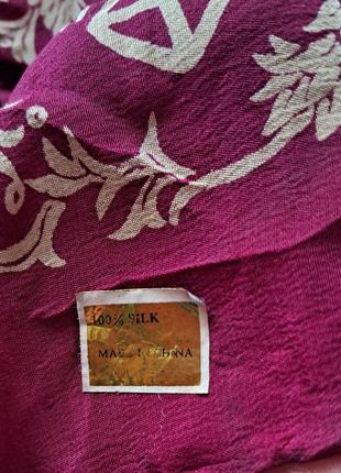 Винтажный шёлковый платок 105х110 , шов роуль2 фото