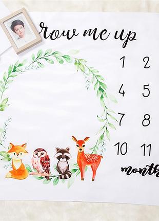 Фотопеленка для первых фотосессий малыша. фотофон для новорожденного лесные жители