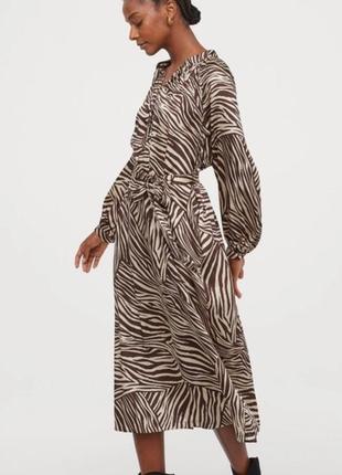 Платье макси в принт зебра 🦓 h&m3 фото