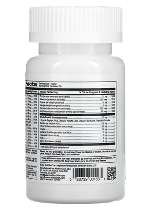 Super nutrition, simply one, пренатальні мультивітаміни потрійної дії, 30 таблеток3 фото