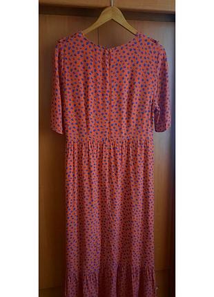 Довга сукня ярусна у квітковий принт4 фото